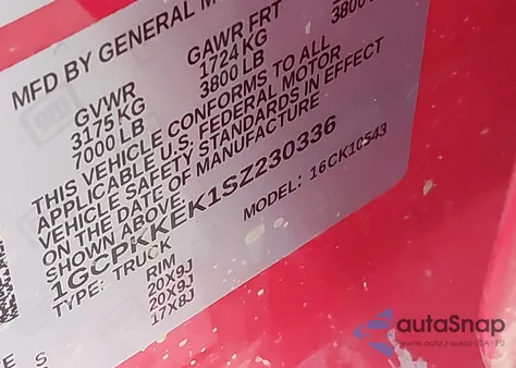 2025 Chevrolet Silverado 1500 4Wd Short Bed Lt With 2Fl from USA, damaged, VIN 1GCPKKEK1SZ230336